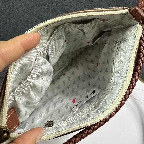 Sakroots Women's Campus Artist Circle Crossbody Purse Wristlet Leather Bird Logo - Picture 6 of 9